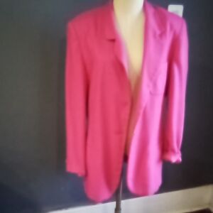 Women's Hot Pink Single-Breasted Blazer